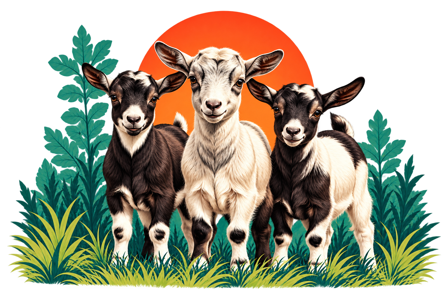 Three Nigerian Dwarf goats